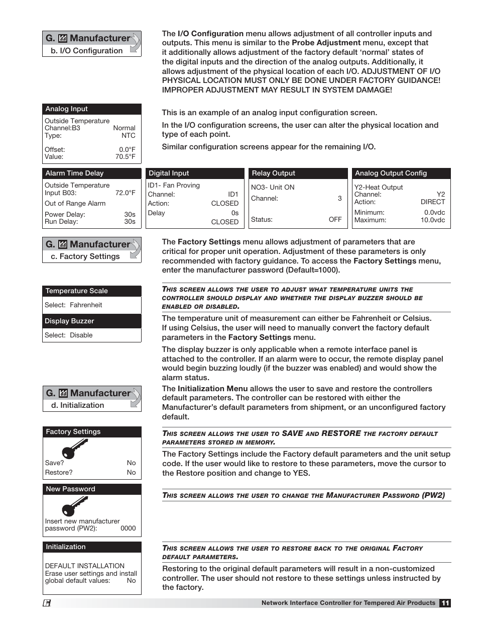 G. manufacturer | Greenheck Network Interface Controller for Tempered Air Products (476811) User Manual | Page 11 / 20
