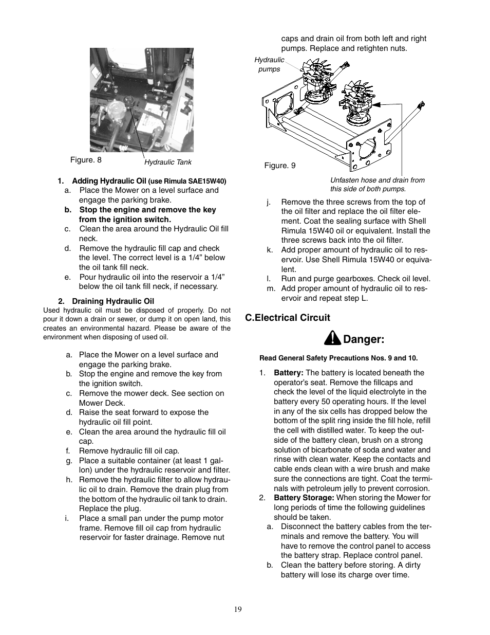 Danger | Cub Cadet 48-inch/54-inch/60-inch/72-inch User Manual | Page 19 / 32