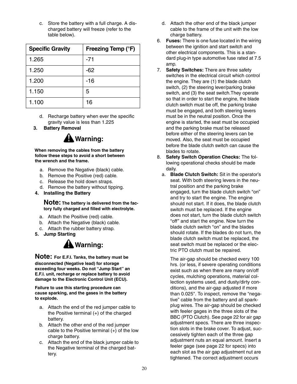 Warning | Cub Cadet 48-inch/54-inch/60-inch/72-inch User Manual | Page 20 / 32