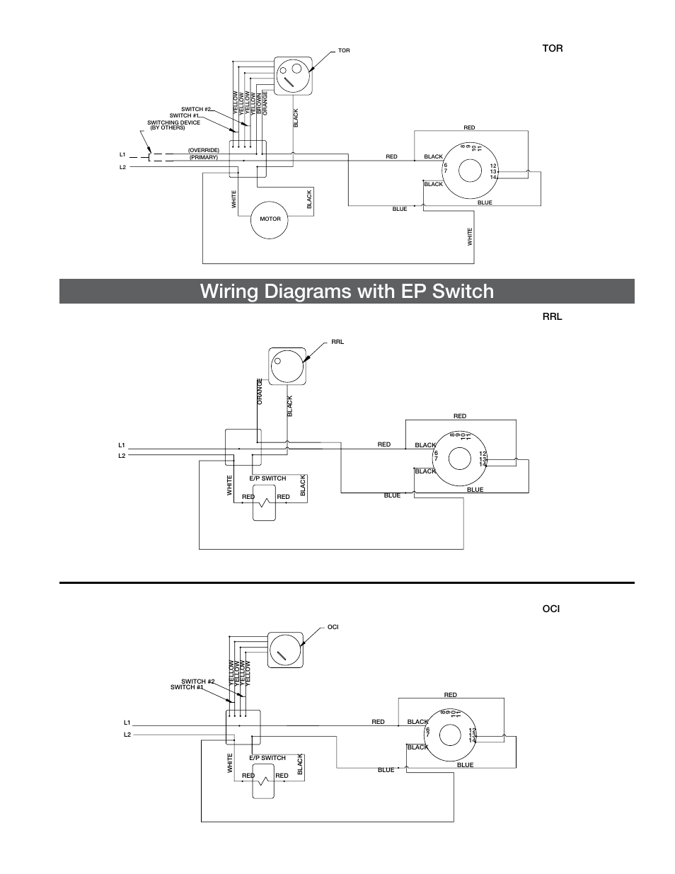 Wiring diagrams with ep switch, Rrl oci | Greenheck No Flow Duct Smoke Detector (465915) User Manual | Page 3 / 4
