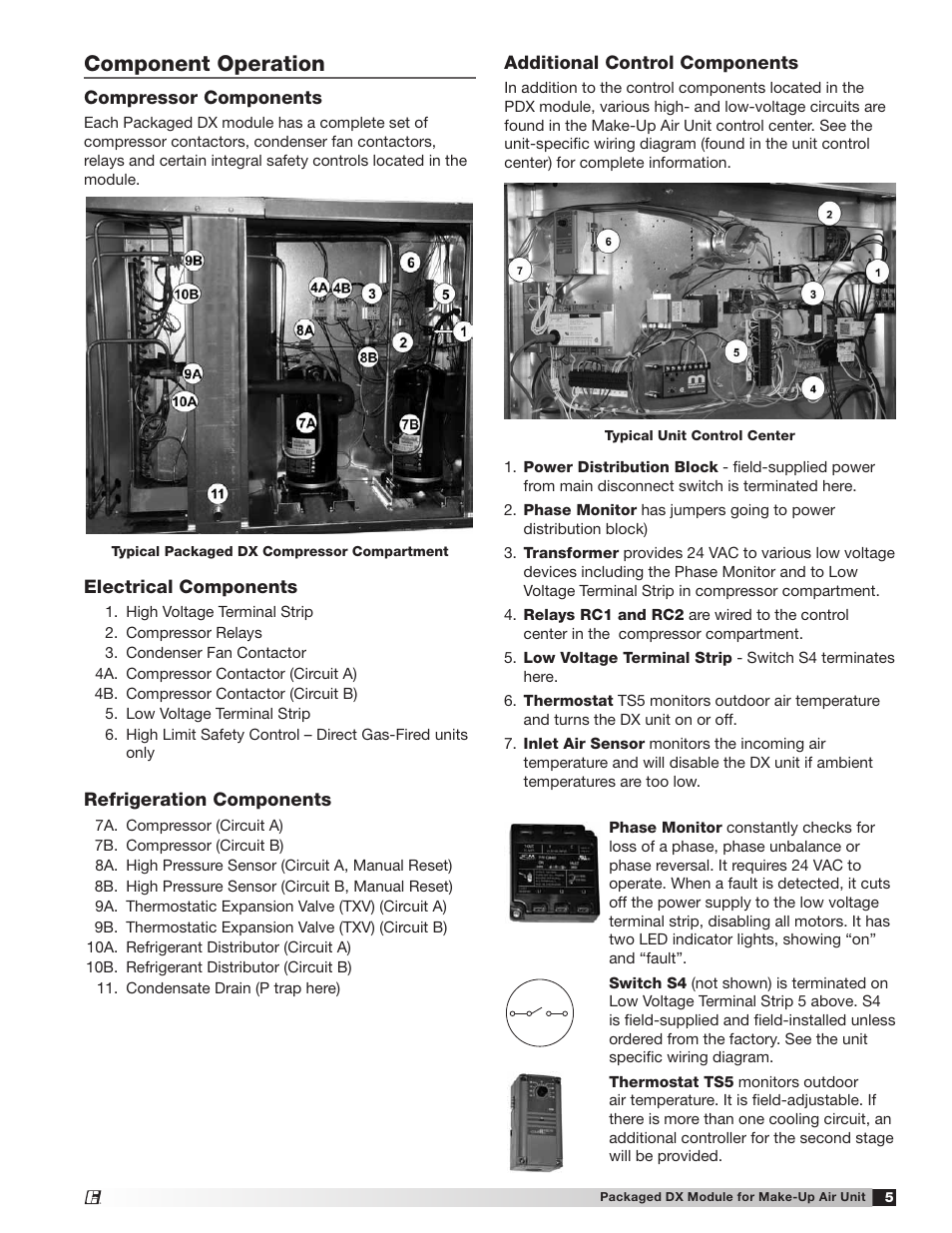 Component operation | Greenheck Packaged DX Module (474681) User Manual | Page 5 / 16
