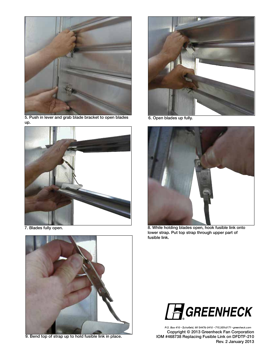 Greenheck Replacing the Fusible Link on Model DFDTF-210 (468738) User Manual | Page 2 / 2