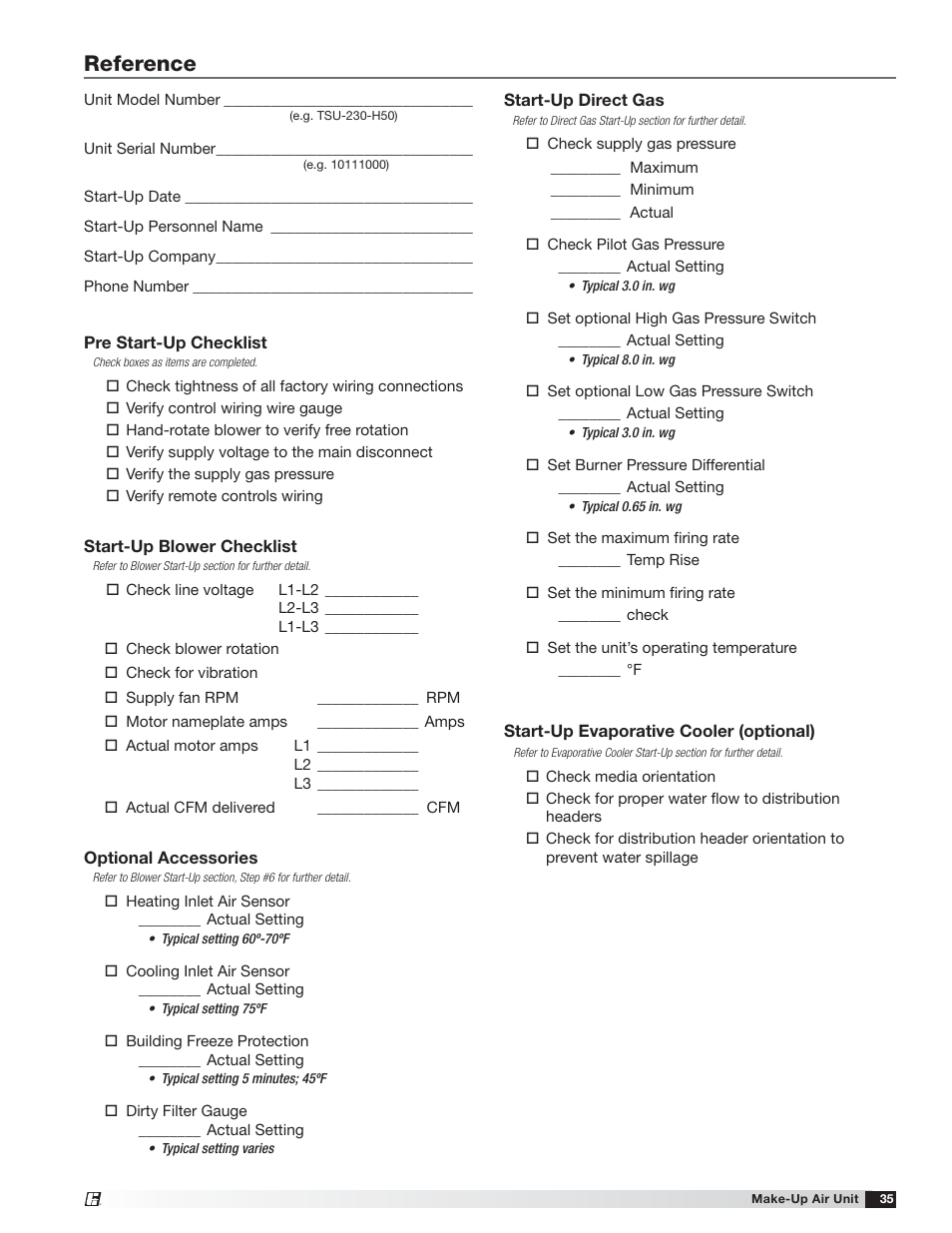 Reference | Greenheck TSU Base Unit Manual (464441) User Manual | Page 35 / 36
