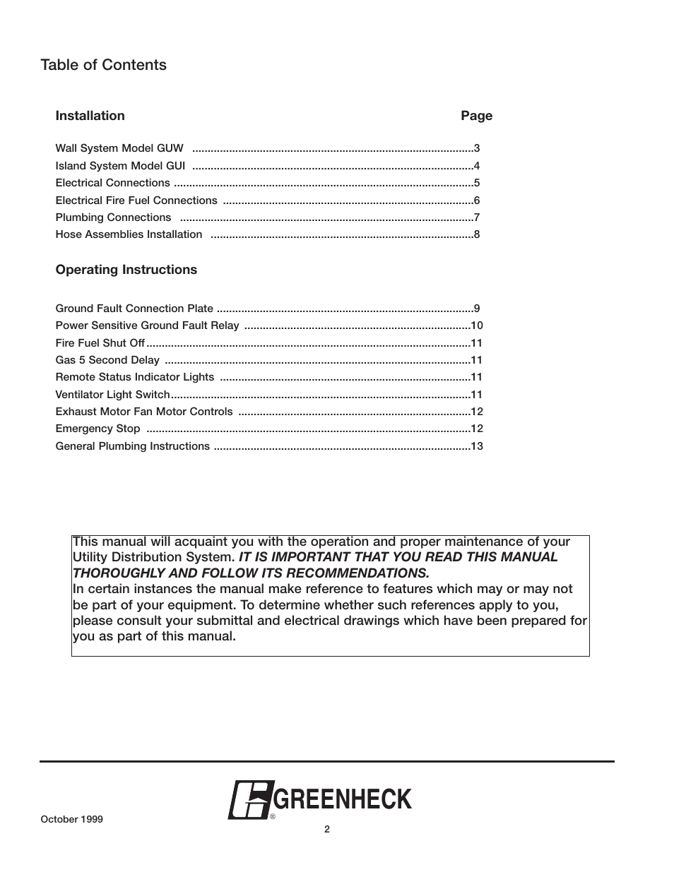 Greenheck Utility Distribution System User Manual | Page 2 / 14