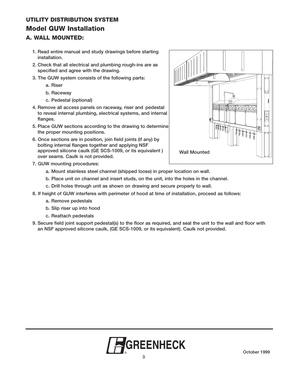 Greenheck, Model guw installation | Greenheck Utility Distribution System User Manual | Page 3 / 14