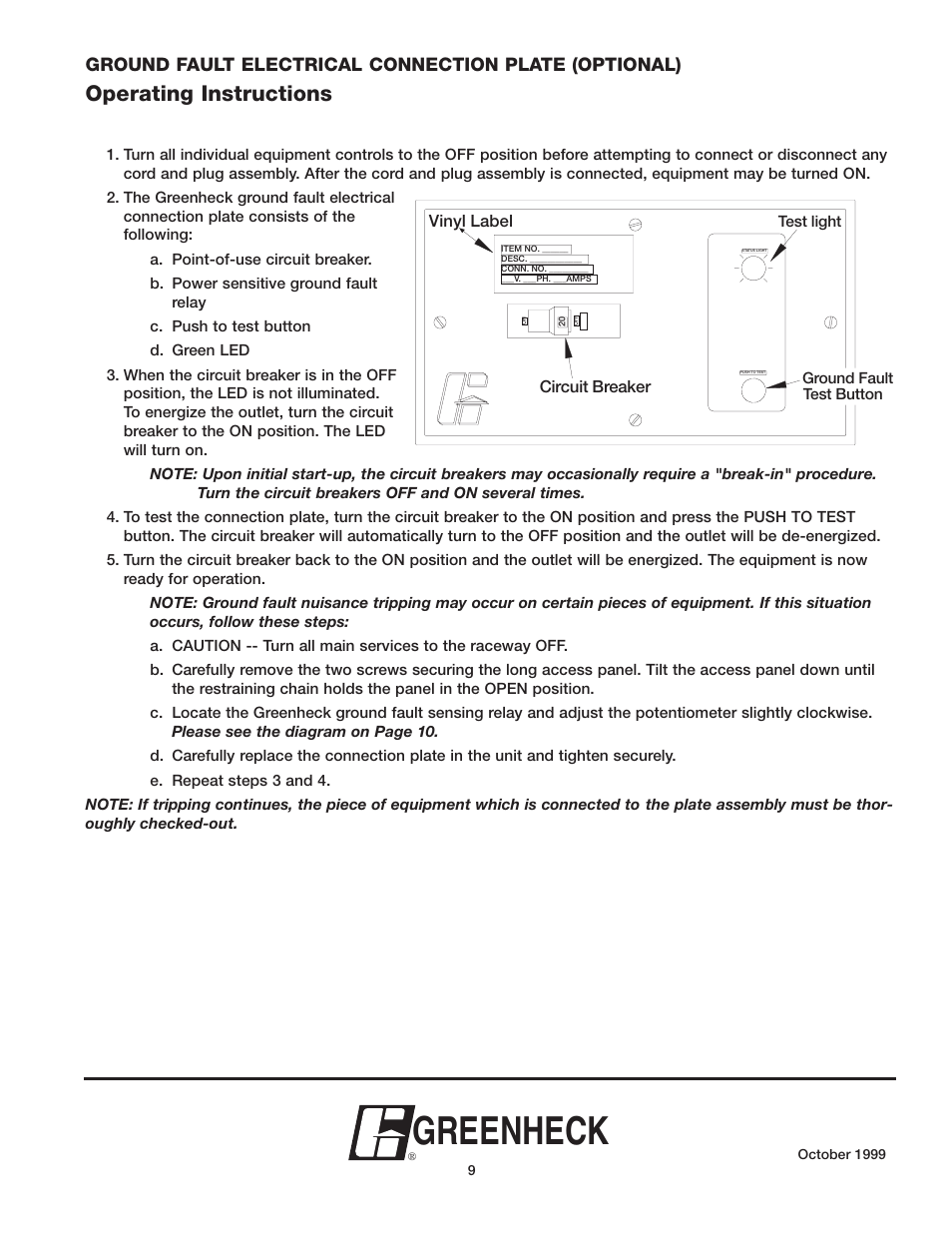 Greenheck, Operating instructions | Greenheck Utility Distribution System User Manual | Page 9 / 14