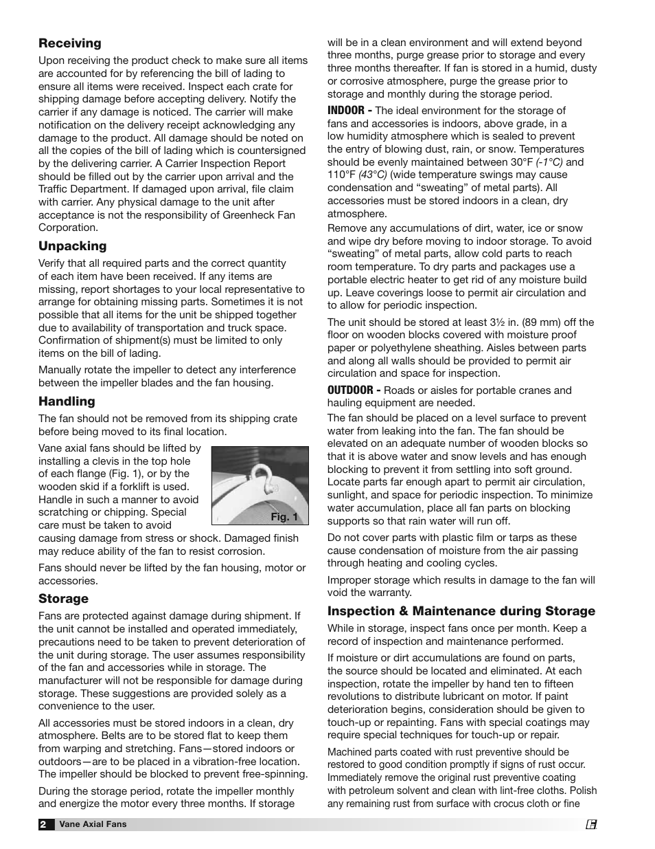 Greenheck Vane Axial Fans (452954) User Manual | Page 2 / 12