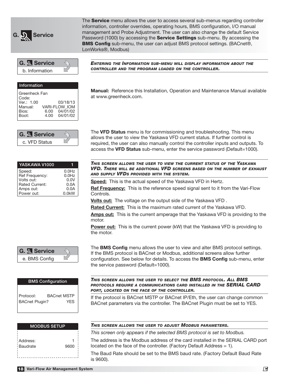 G. service | Greenheck Vari-Flow Air Management System(476251) User Manual | Page 18 / 32