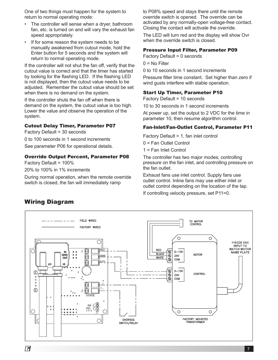 Wiring diagram | Greenheck Vari-Green Control - Constant Pressure Indoor (474766) User Manual | Page 7 / 8