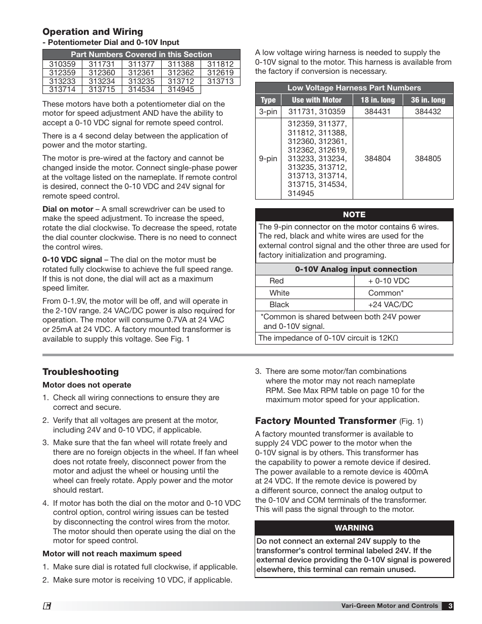 Greenheck Vari-Green Motor (IOM 473681) User Manual | Page 3 / 12