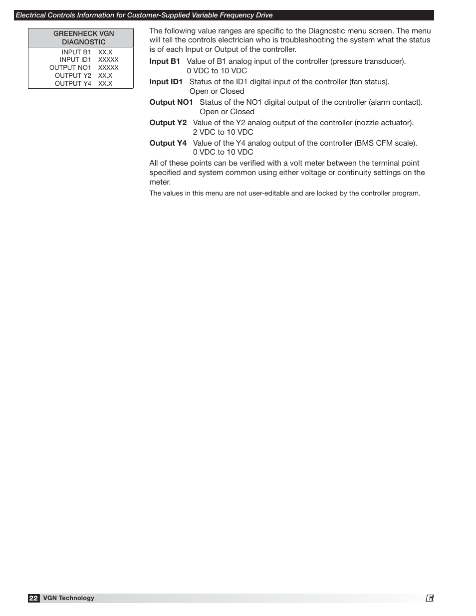 Greenheck Vektor Laboratory Exhaust with VGN Technology Electrical Controls Information (476072) User Manual | Page 22 / 28