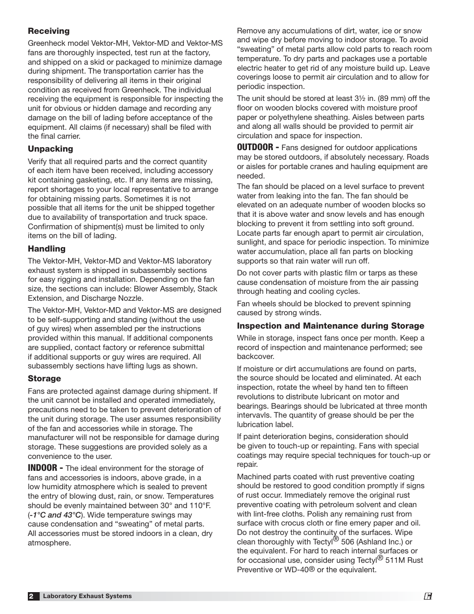 Greenheck Vektor-MH, Vektor-MD, and Vektor-MS (464652) User Manual | Page 2 / 20