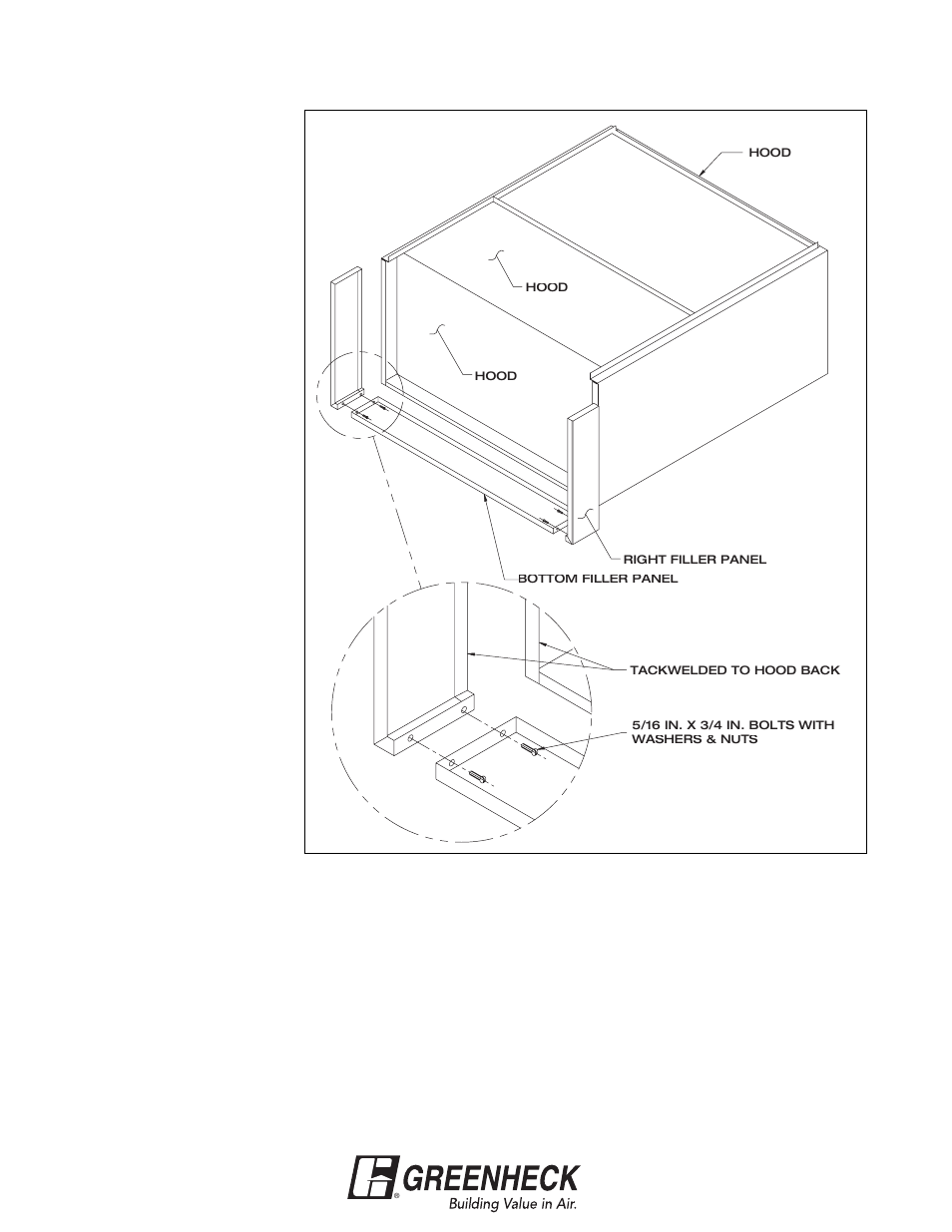 Filler panel installation instructions | Greenheck Waterwash (458292) User Manual | Page 16 / 56