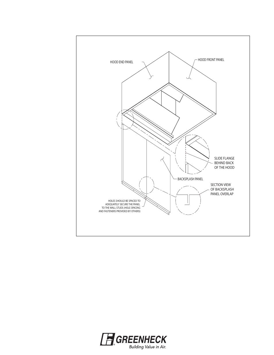 Backsplash panel installation instructions | Greenheck Waterwash (458292) User Manual | Page 18 / 56