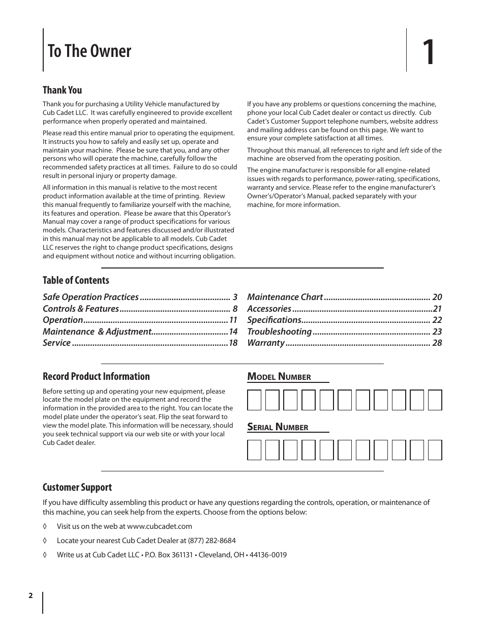 Cub Cadet M466 User Manual | Page 2 / 28