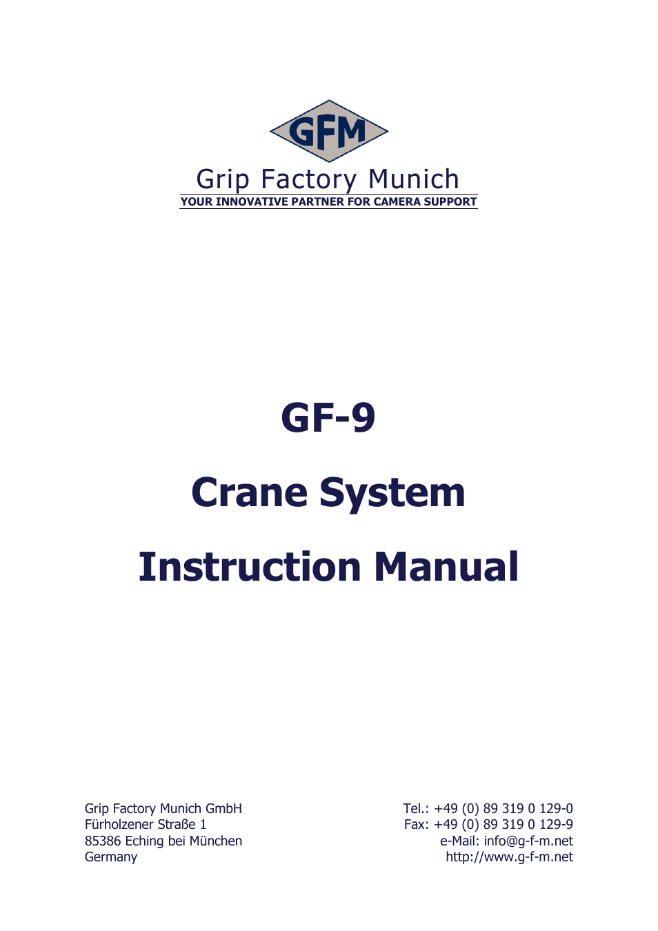 Grip Factory Munich GF-9 User Manual | 31 pages