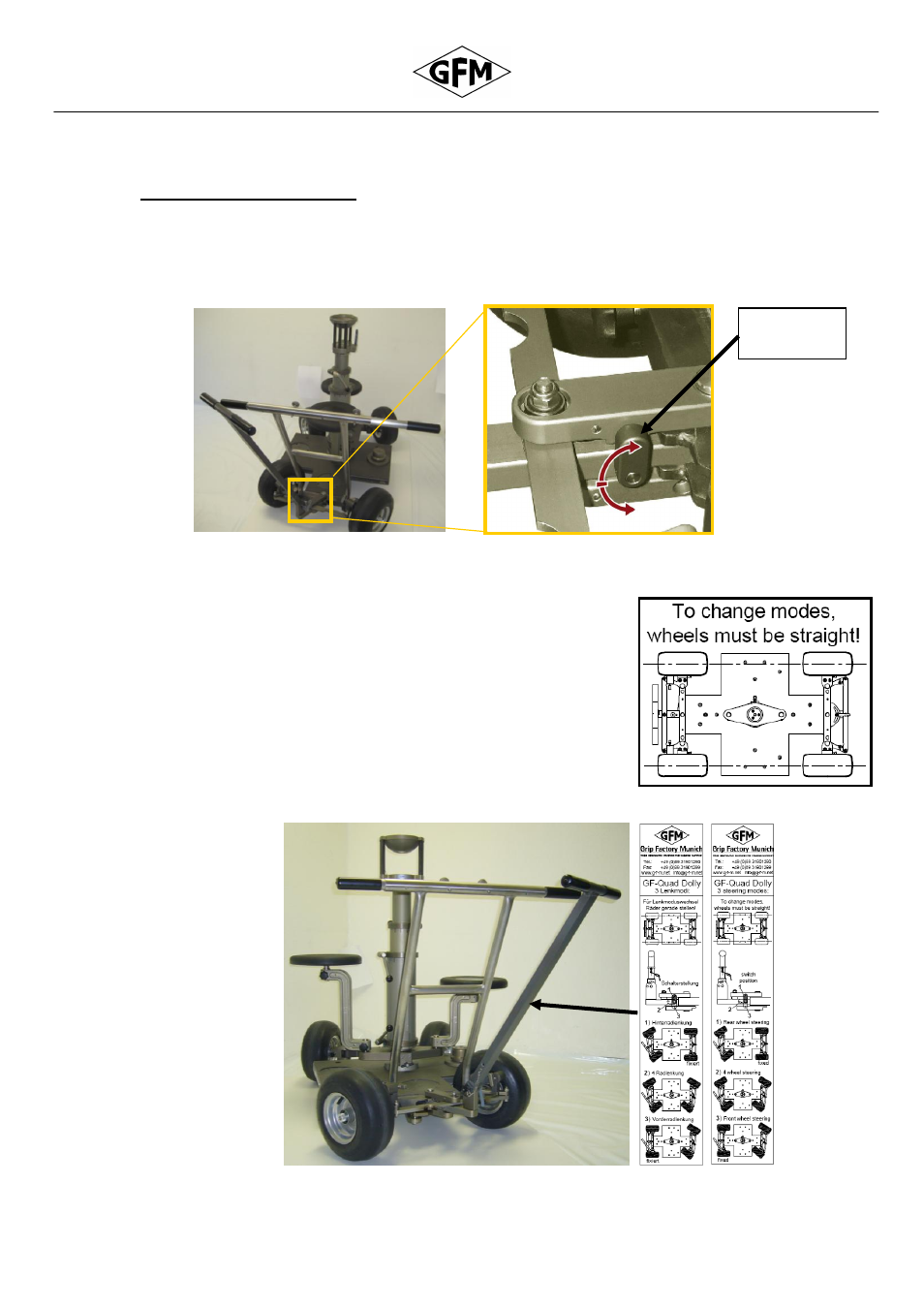 Steering mode selection | Grip Factory Munich GF-Quad Dolly User Manual | Page 14 / 25