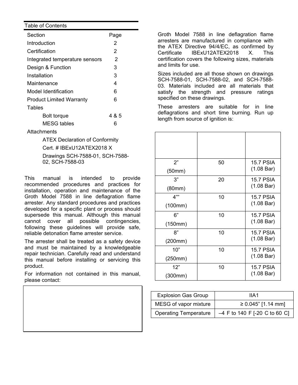 Certification | Groth 7588 User Manual | Page 2 / 7