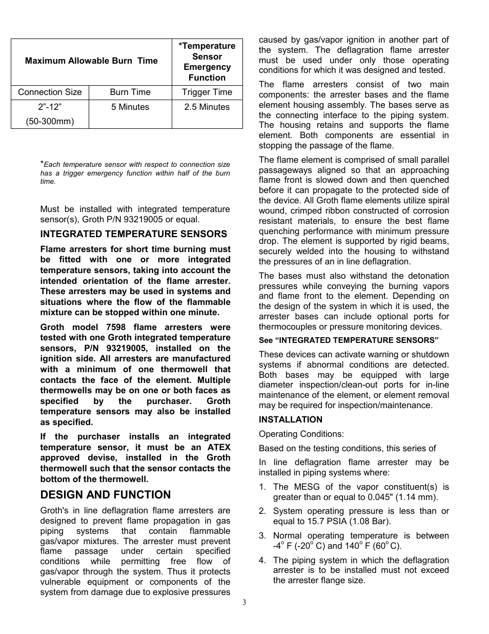 Design and function | Groth 7598 User Manual | Page 3 / 7