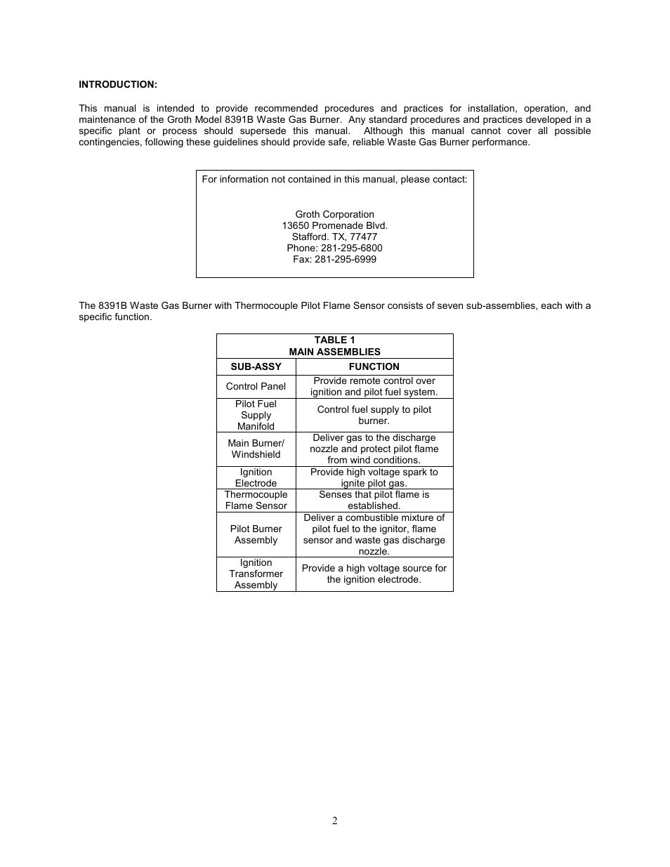 Groth 8391B User Manual | Page 3 / 18