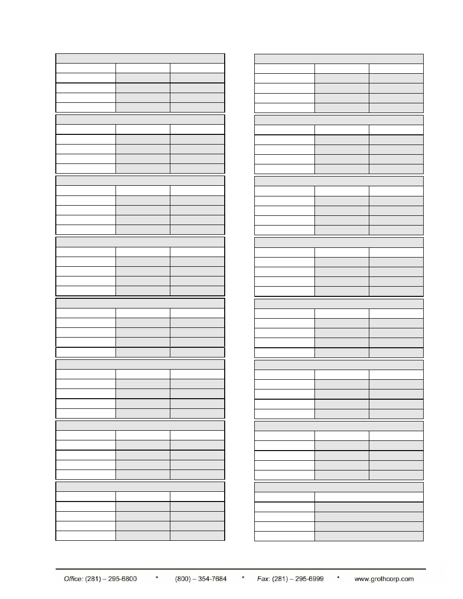 Replacement parts, Table 5. spare parts kits | Groth 1660A User Manual | Page 8 / 16