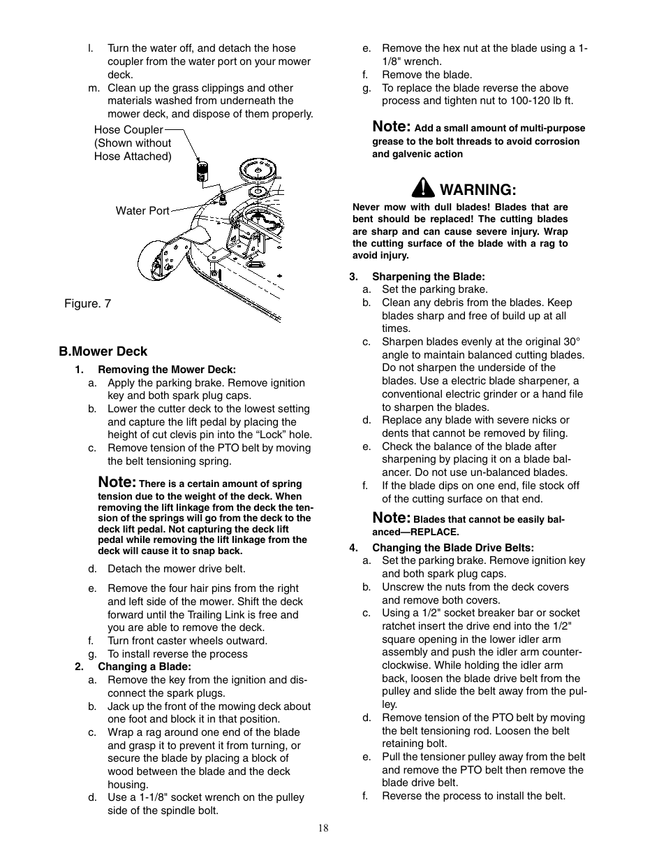 Warning | Cub Cadet 19HP Enforcer 44 User Manual | Page 18 / 32