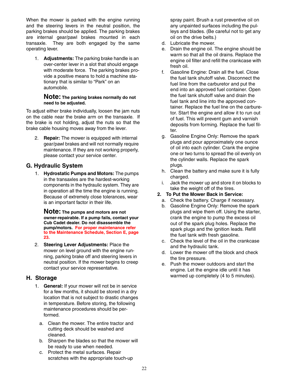 Cub Cadet 19HP Enforcer 44 User Manual | Page 22 / 32