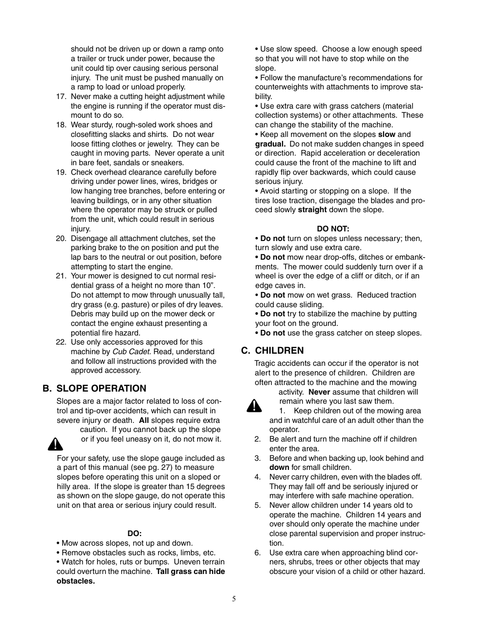 Cub Cadet 19HP Enforcer 44 User Manual | Page 5 / 32