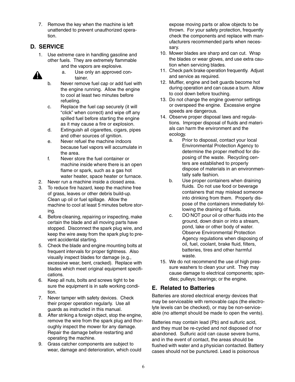 Cub Cadet 19HP Enforcer 44 User Manual | Page 6 / 32