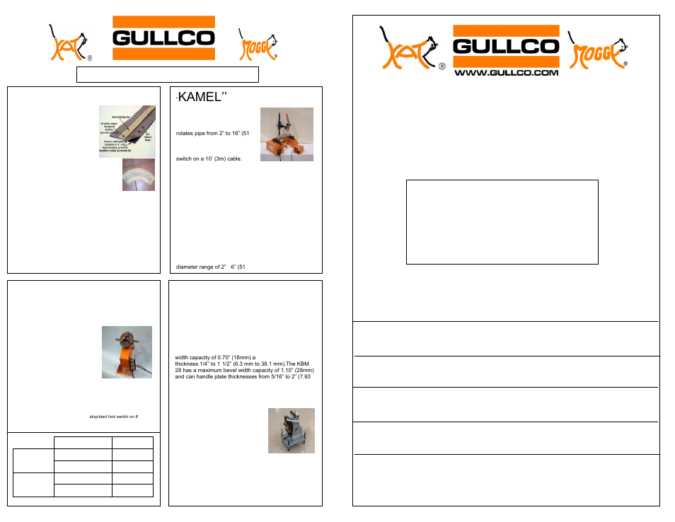 Gullco 350 User Manual | 2 pages