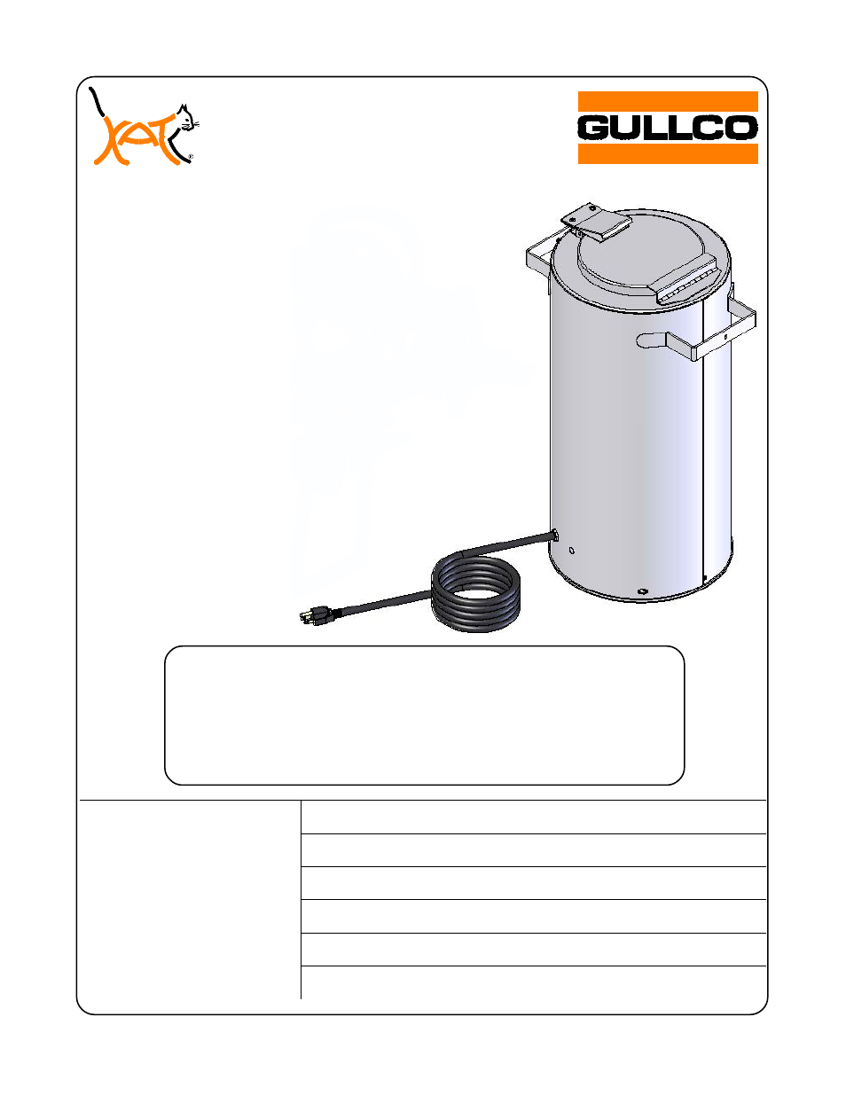 Gullco 50 User Manual | 6 pages