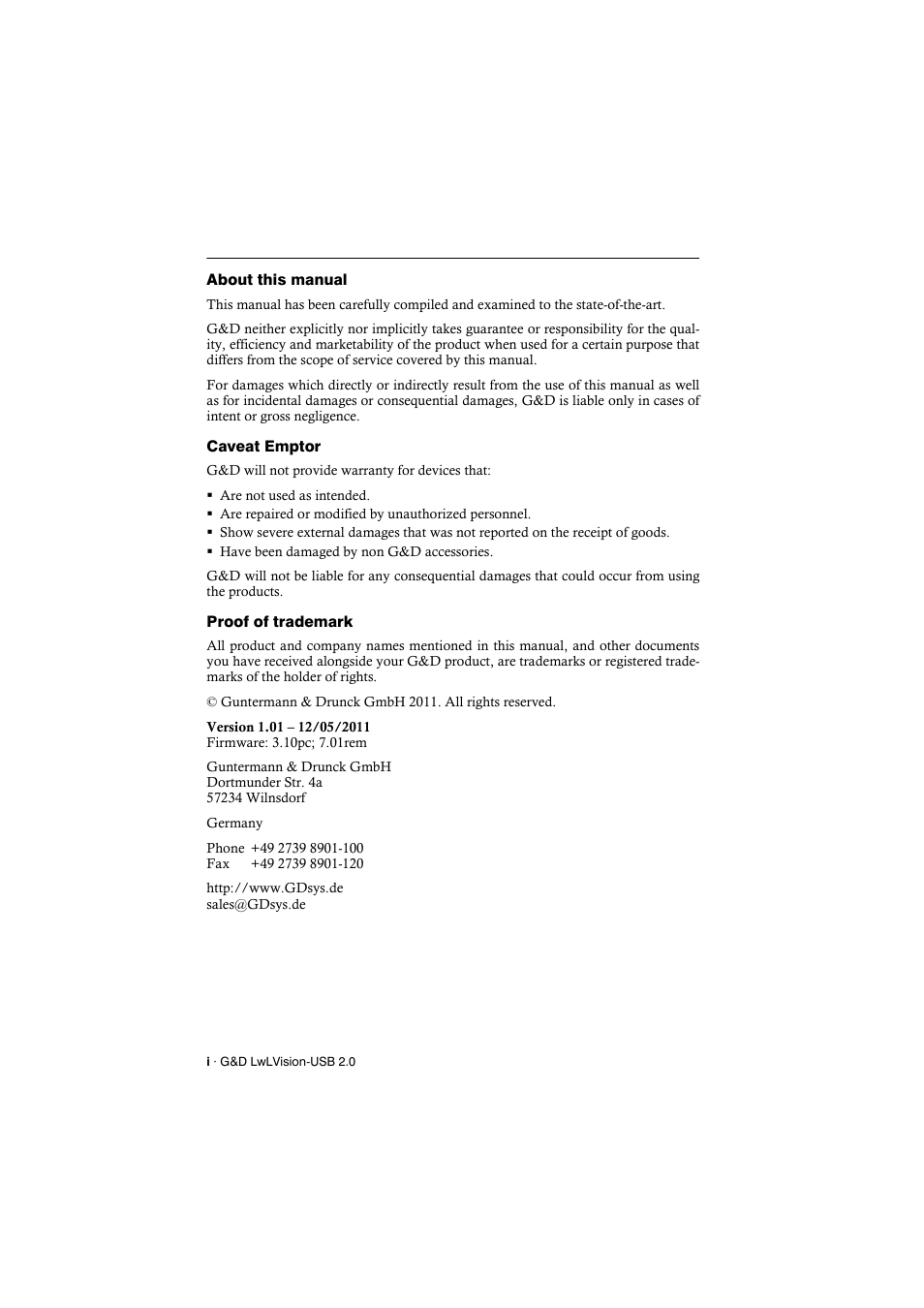 Guntermann & Drunck LwLVision-USB 2.0 User Manual | Page 2 / 24
