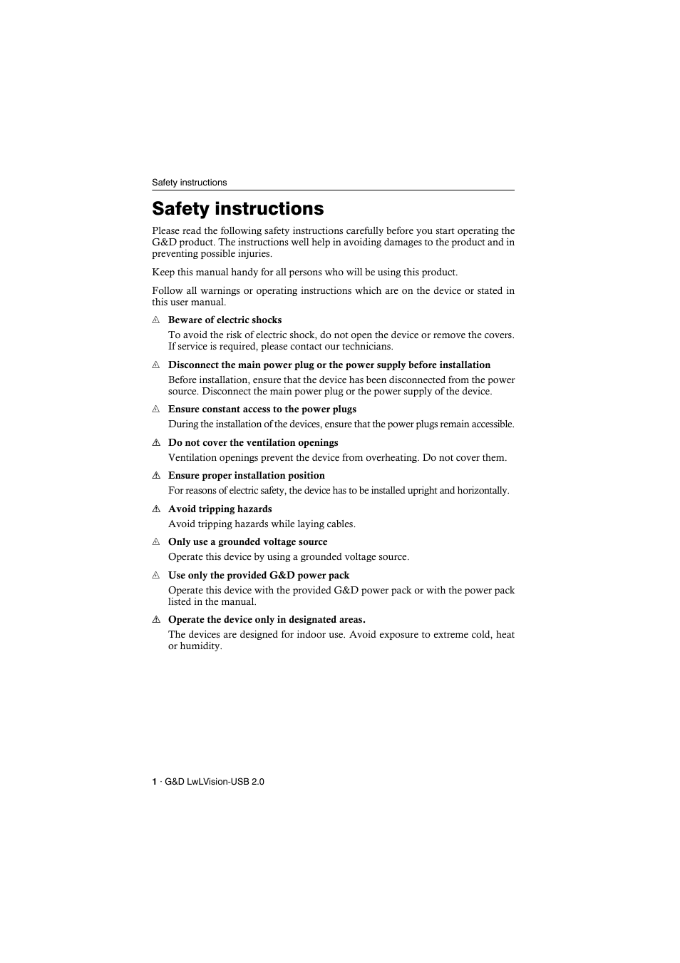 Safety instructions | Guntermann & Drunck LwLVision-USB 2.0 User Manual | Page 4 / 24