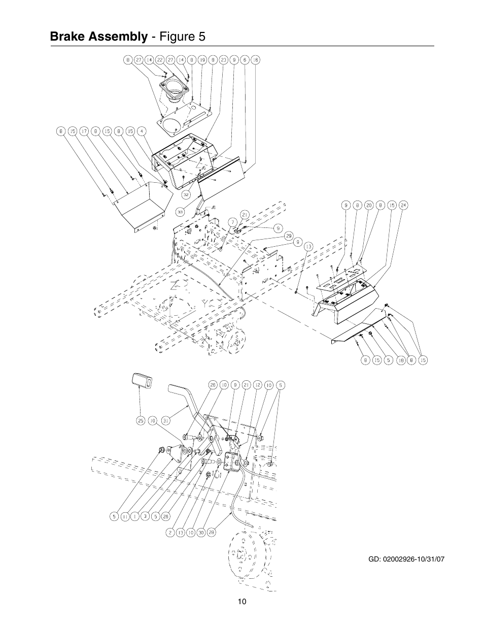 Brake assembly, Figure 5 | Cub Cadet 53AI8CT8050 User Manual | Page 10 / 48