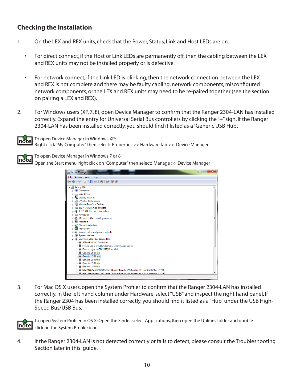 Checking the installation | Guntermann & Drunck USB 2.0 Ranger 2304-LAN User Manual | Page 11 / 20