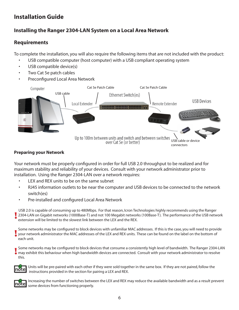 Preparing your network, Installation guide | Guntermann & Drunck USB 2.0 Ranger 2304-LAN User Manual | Page 7 / 20