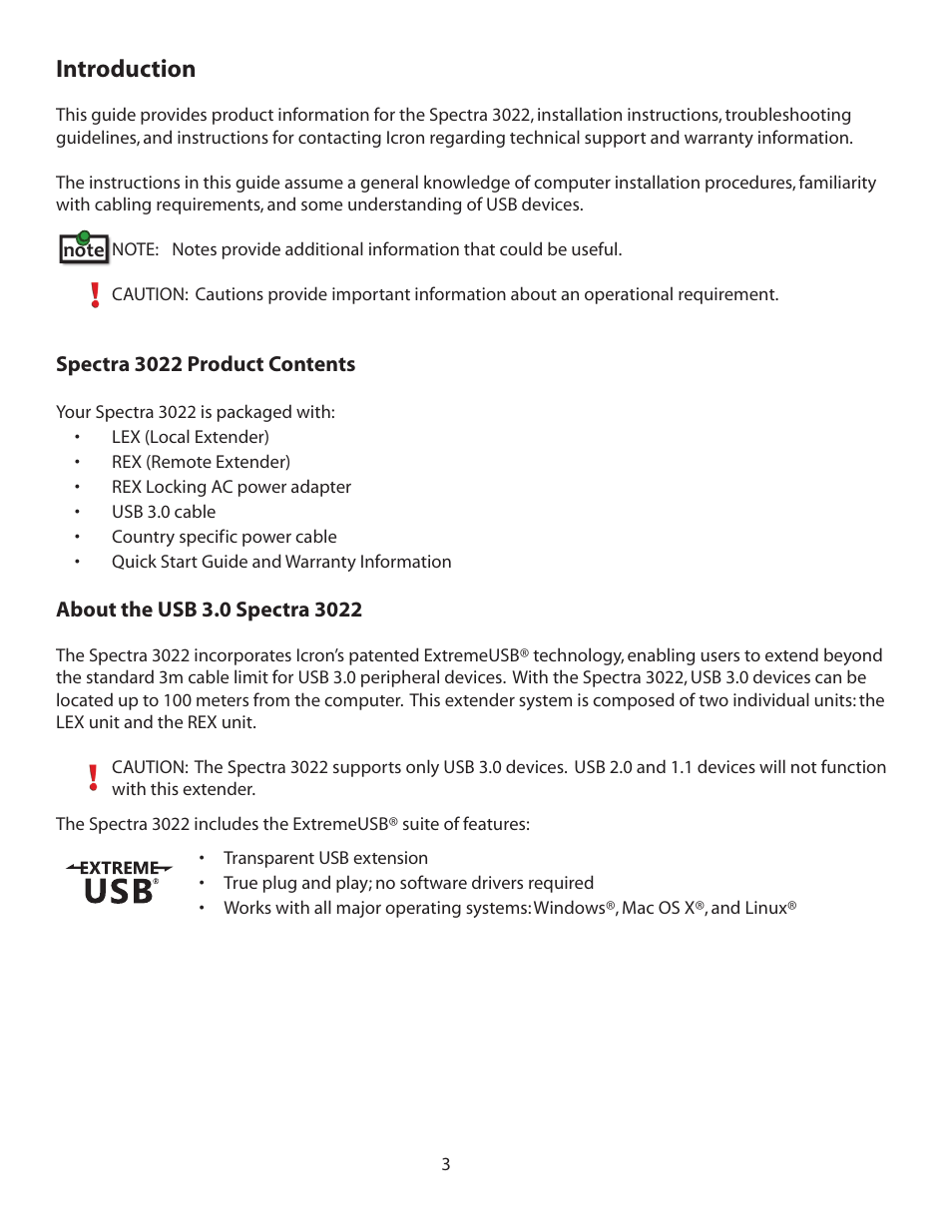 Introduction spectra 3022 product contents, A 3022, Introduction | Guntermann & Drunck USB 3.0 Spectra 3022 User Manual | Page 4 / 22