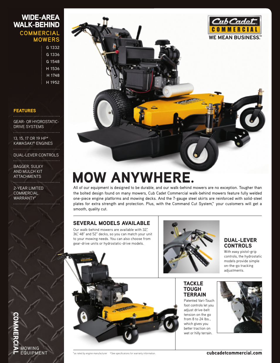 Cub Cadet H 1952 User Manual | 2 pages