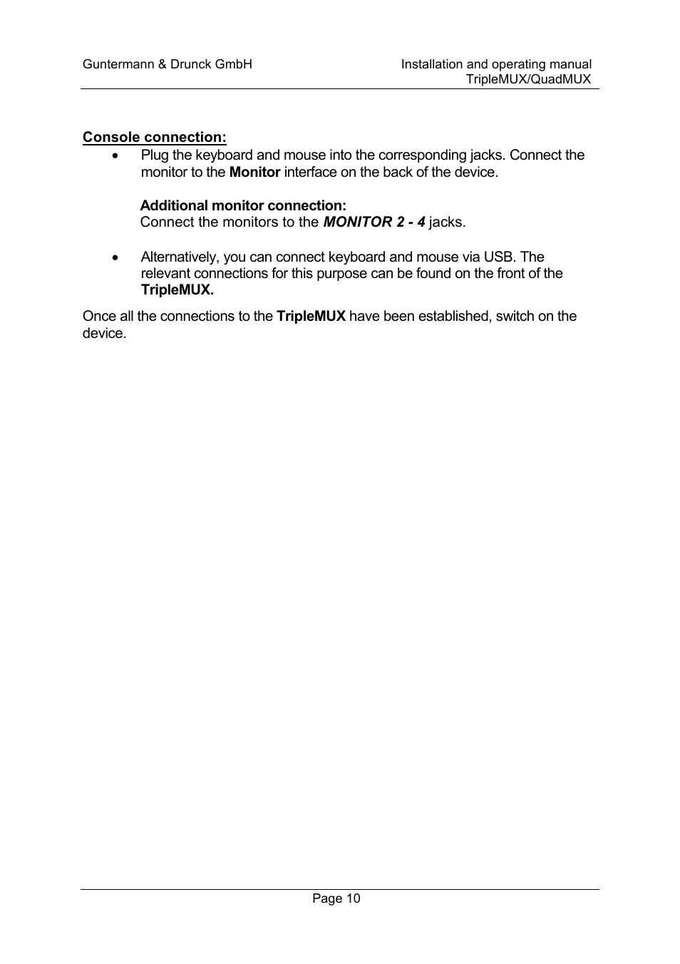 Guntermann & Drunck TripleMUX User Manual | Page 10 / 40