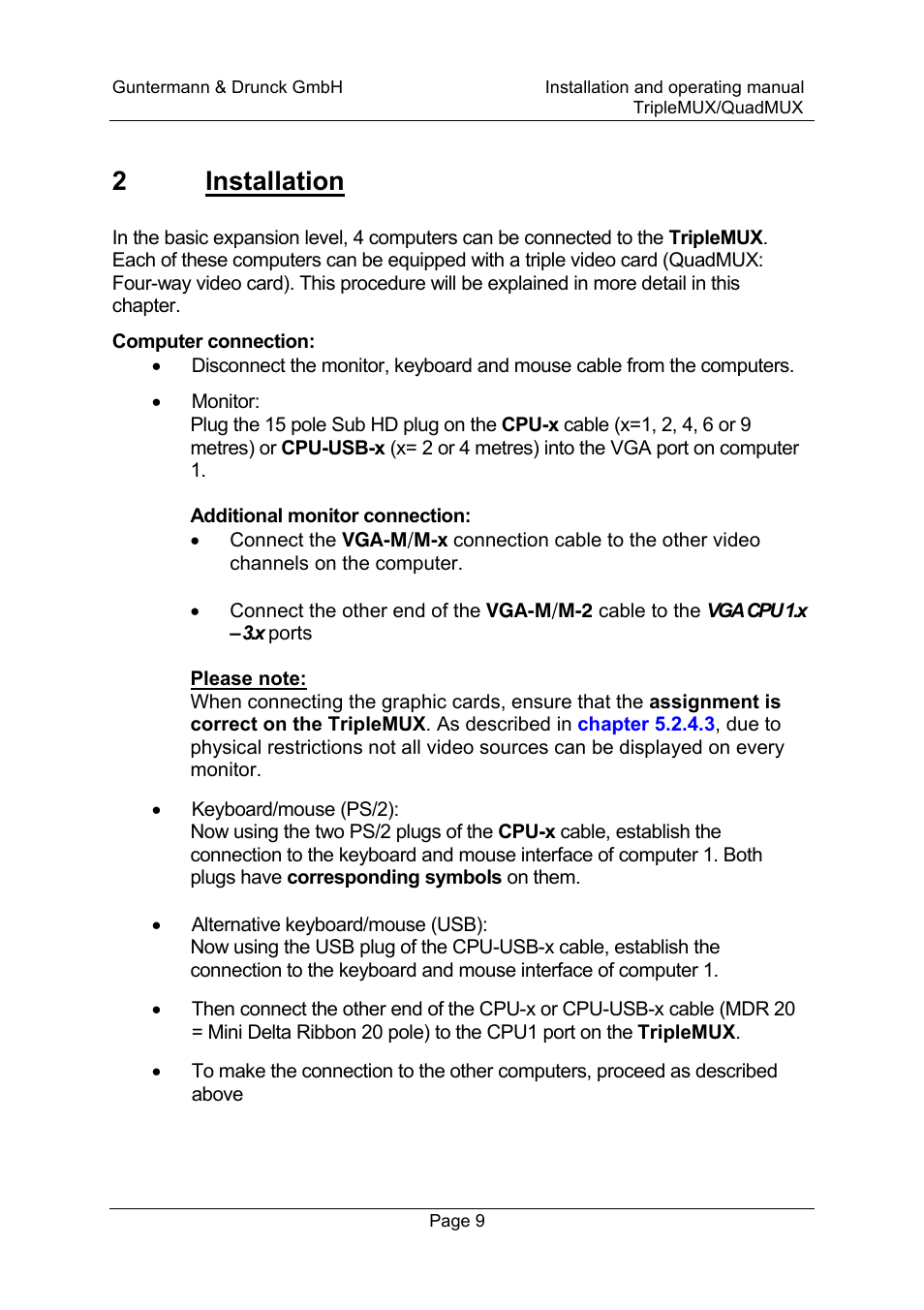 2installation | Guntermann & Drunck TripleMUX User Manual | Page 9 / 40