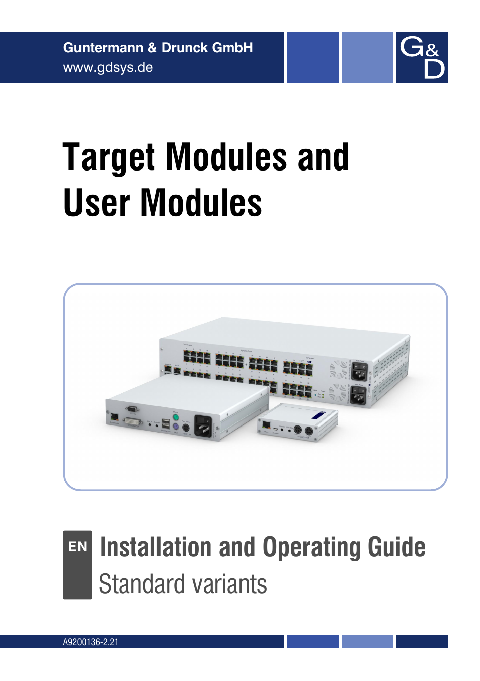 Guntermann & Drunck DVICenter DP16 Target Modules and User Modules - Standard Variants User Manual | 124 pages