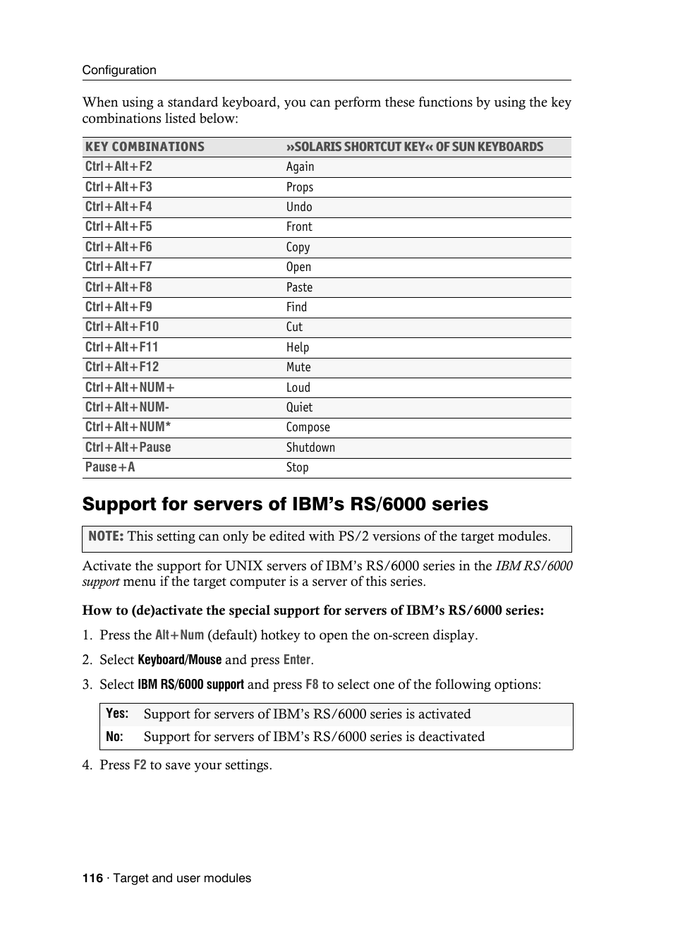 Support for servers of ibm’s rs/6000 series | Guntermann & Drunck DVICenter DP16 Target Modules and User Modules - Standard Variants User Manual | Page 120 / 124