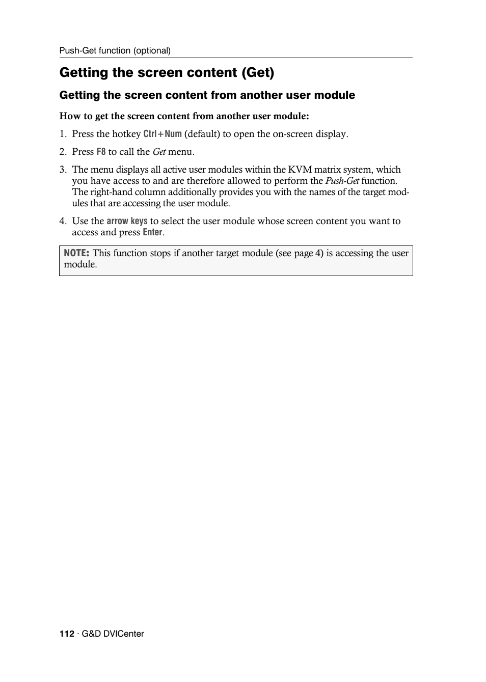 Getting the screen content (get) | Guntermann & Drunck DVICenter DP16 Configuration and Operation User Manual | Page 120 / 152