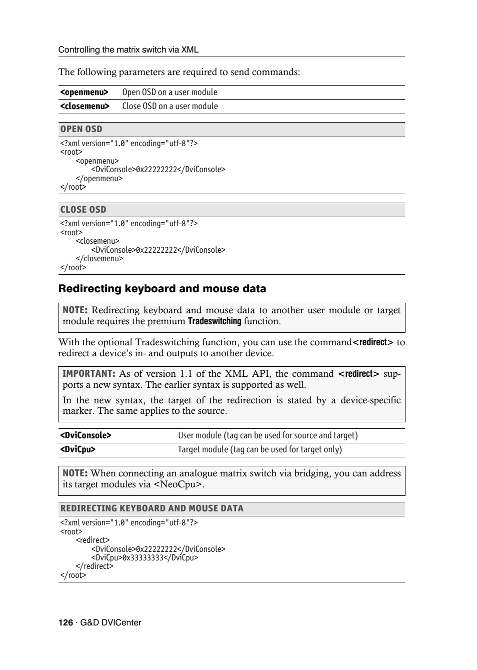 Redirecting keyboard and mouse data | Guntermann & Drunck DVICenter DP16 Configuration and Operation User Manual | Page 134 / 152