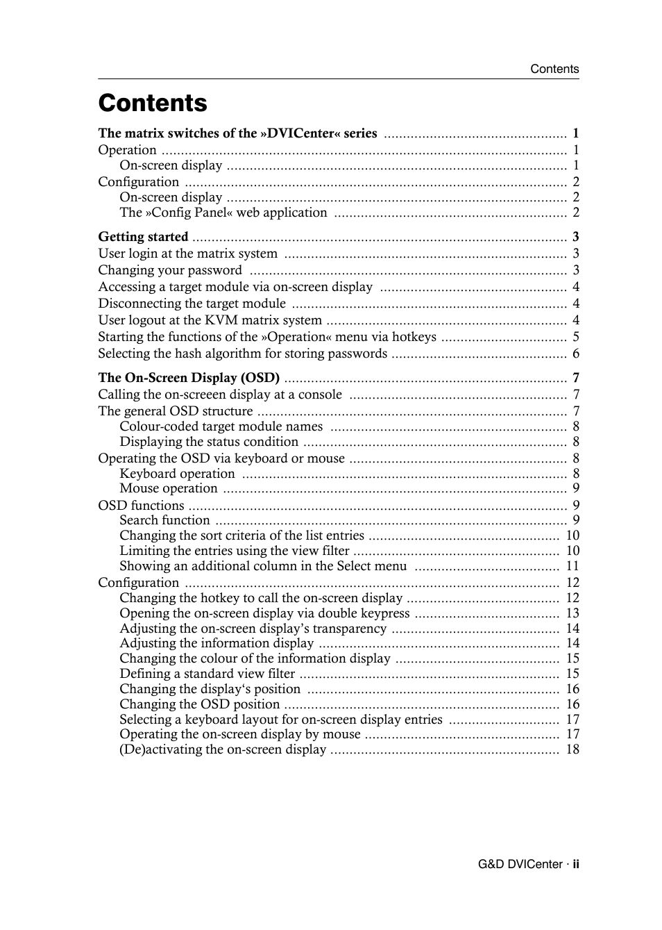 Guntermann & Drunck DVICenter DP16 Configuration and Operation User Manual | Page 3 / 152