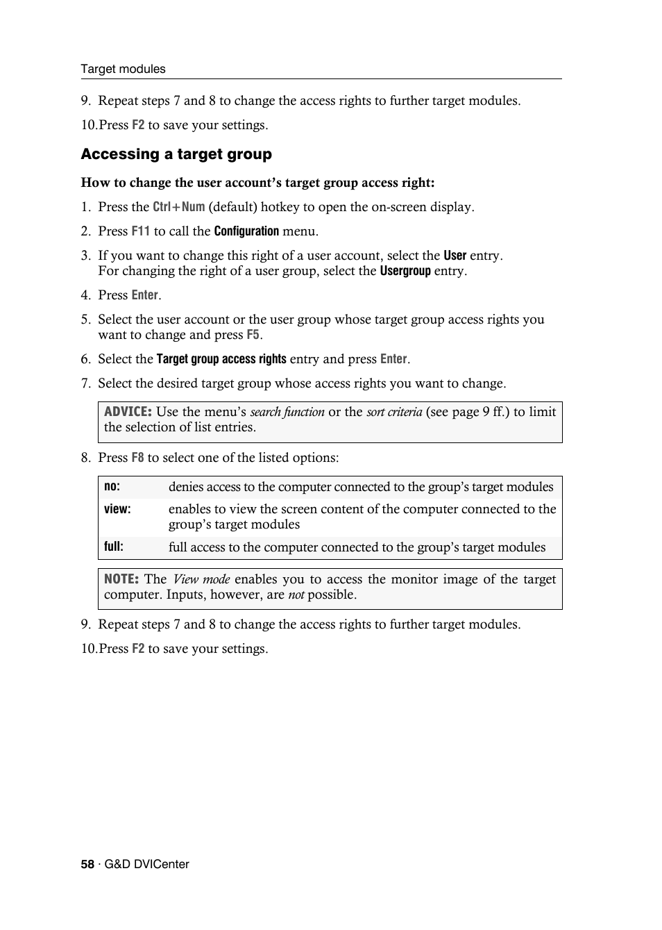 Accessing a target group | Guntermann & Drunck DVICenter DP16 Configuration and Operation User Manual | Page 66 / 152
