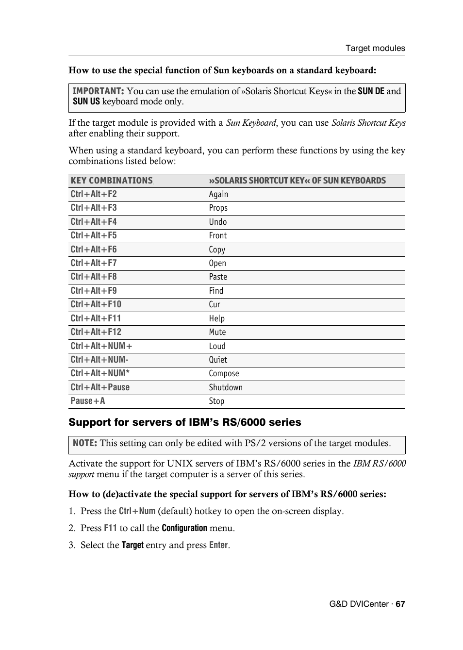 Support for servers of ibm’s rs/6000 series | Guntermann & Drunck DVICenter DP16 Configuration and Operation User Manual | Page 75 / 152