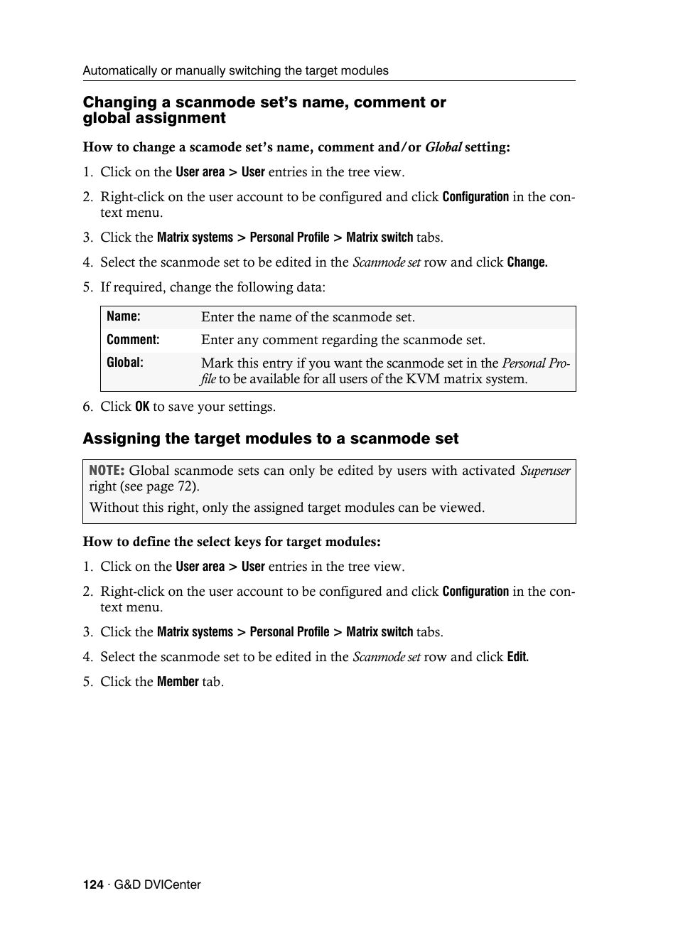 Assigning the target modules to a scanmode set | Guntermann & Drunck DVICenter DP16 Config Panel User Manual | Page 126 / 196