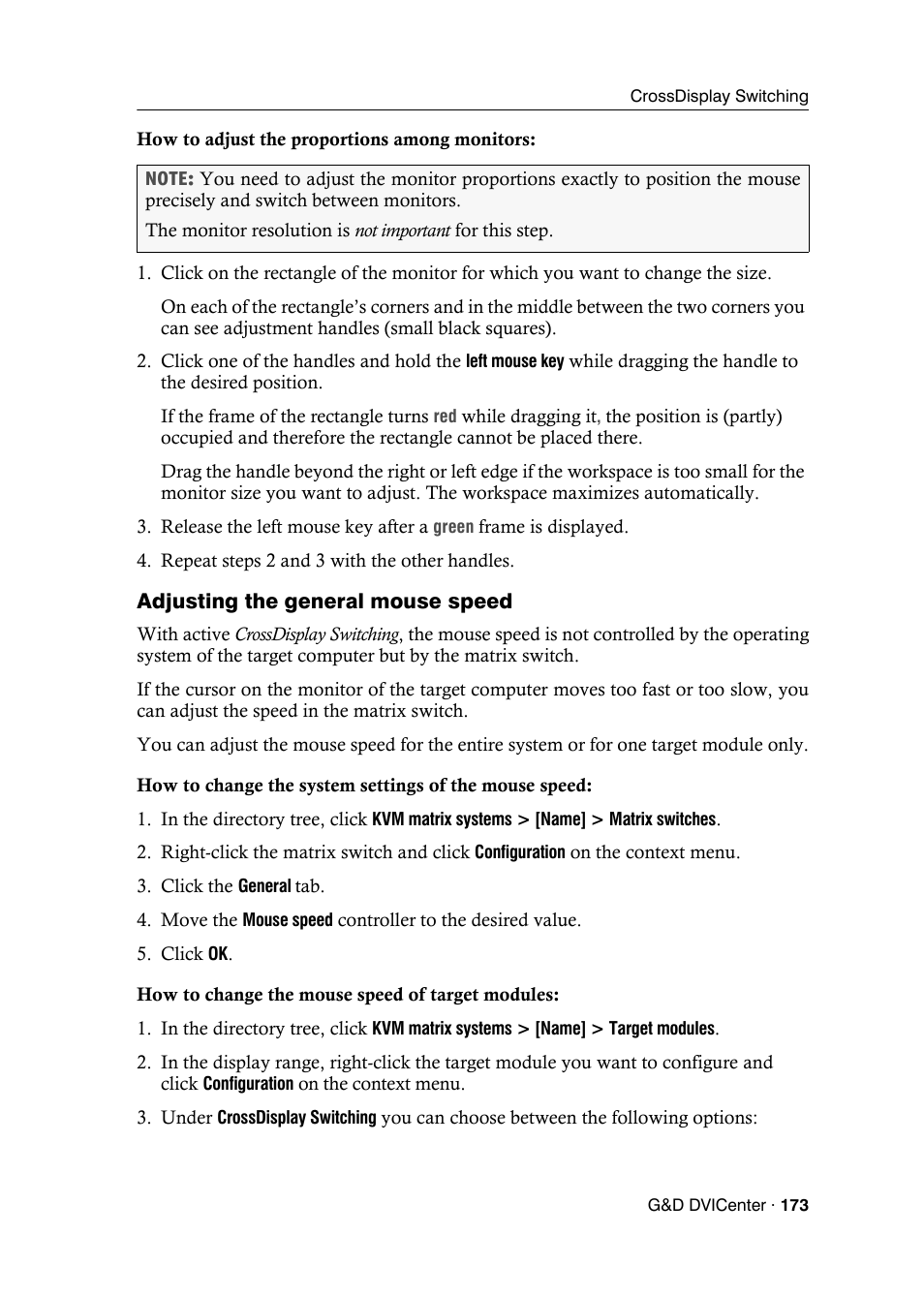 Adjusting the general mouse speed | Guntermann & Drunck DVICenter DP16 Config Panel User Manual | Page 175 / 196