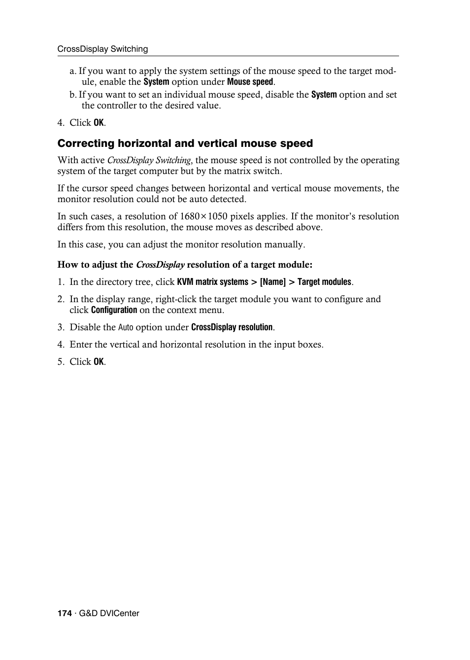 Correcting horizontal and vertical mouse speed | Guntermann & Drunck DVICenter DP16 Config Panel User Manual | Page 176 / 196